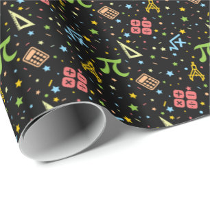 Math Teacher - Mathematics Symbols Pattern Wrapping Paper