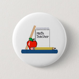 Math Teacher (Notebook) 6 Cm Round Badge