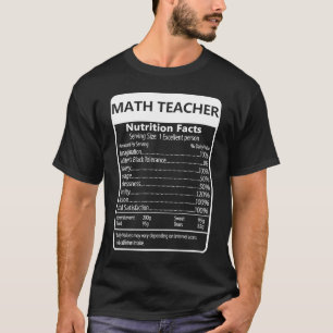 MATH TEACHER Nutrition Facts Sarcastic Graphic T-Shirt