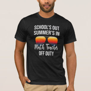 Math Teacher Off Duty Retro Sunglasses T-Shirt