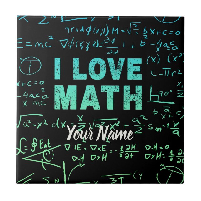 Math Teacher Or Mathematics Professor And Student Ceramic Tile (Front)