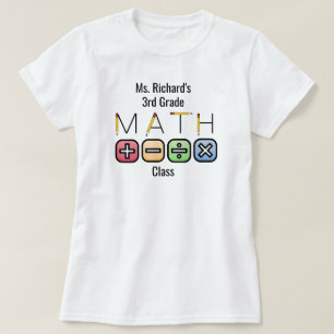 Math Teacher    Personalized Arithmetic Symbols T-Shirt