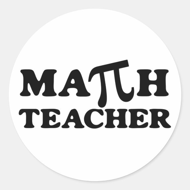 Math Teacher PI Classic Round Sticker (Front)