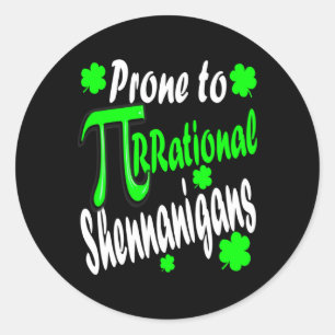 Math Teacher Pi Day St Patrick's Day 2025 Shamrock Classic Round Sticker