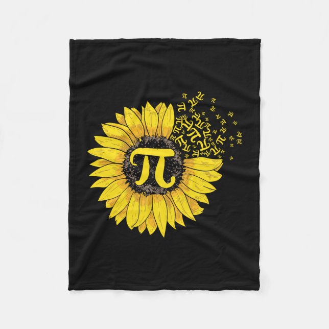Math Teacher Pi Number Sunflower Fleece Blanket (Front)