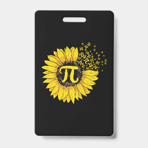 Math Teacher Pi Number Sunflower ID Badge