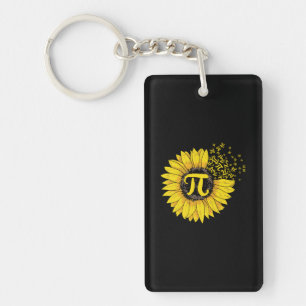 Math Teacher Pi Number Sunflower Key Ring