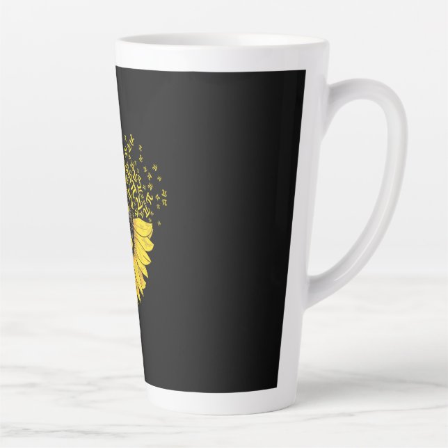 Math Teacher Pi Number Sunflower Latte Mug (Right)