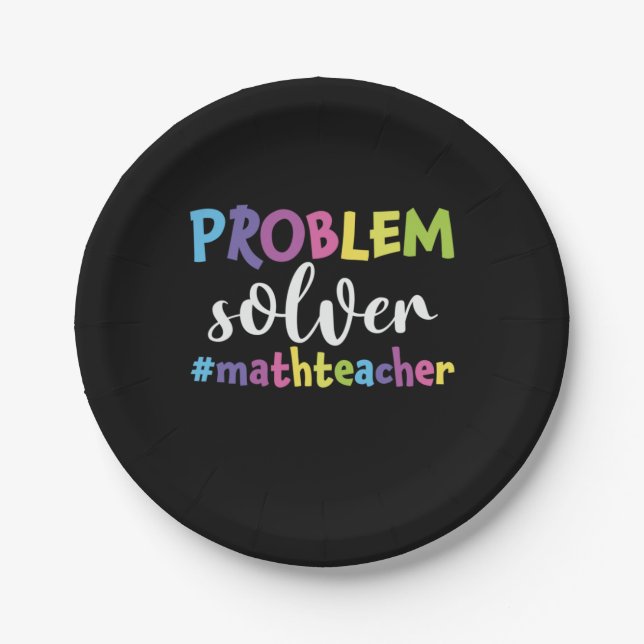 Math Teacher Problem Solver Paper Plate (Front)