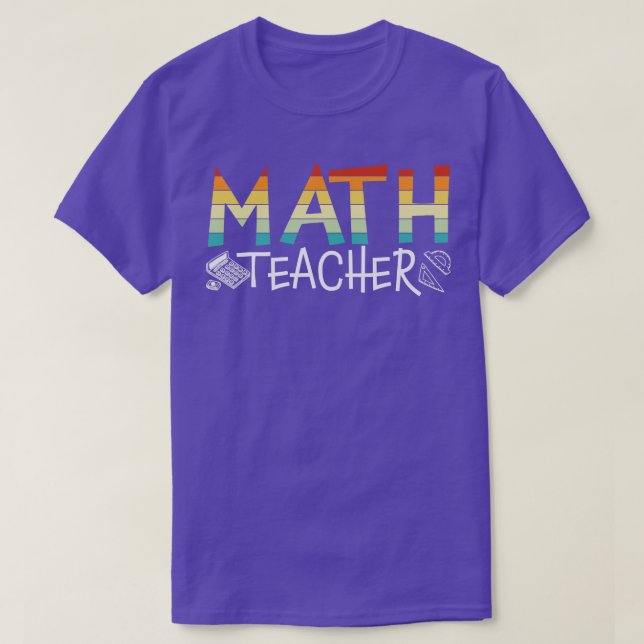 Math Teacher Retro  T-Shirt (Design Front)
