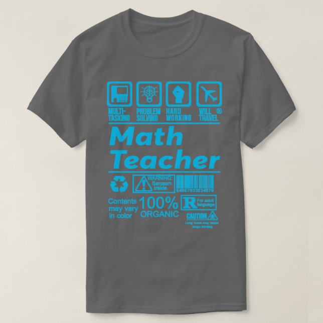 MATH TEACHER SOLVE PROBLEMS DESIGN T-Shirt (Design Front)