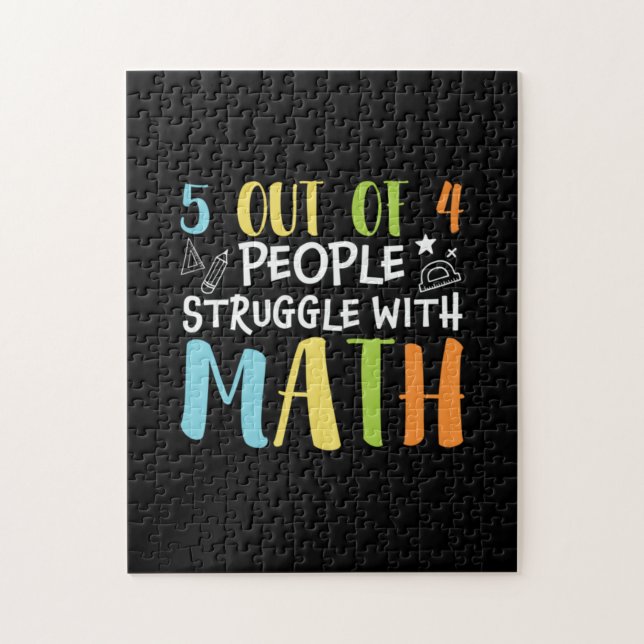 Math Teacher Struggle With Math Jigsaw Puzzle (Vertical)