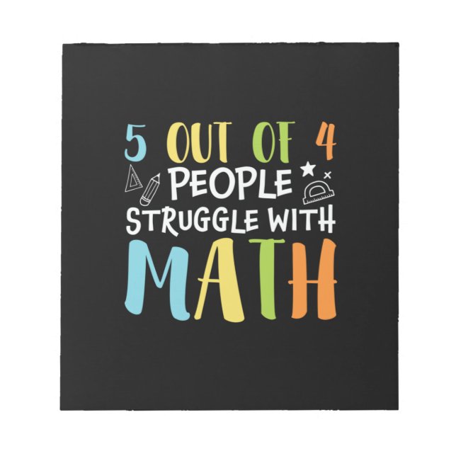 Math Teacher Struggle With Math Notepad (Front)