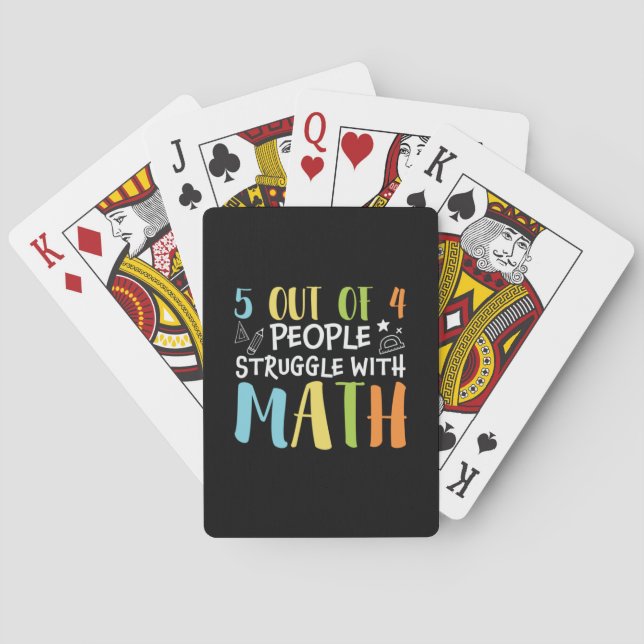 Math Teacher Struggle With Math Playing Cards (Back)