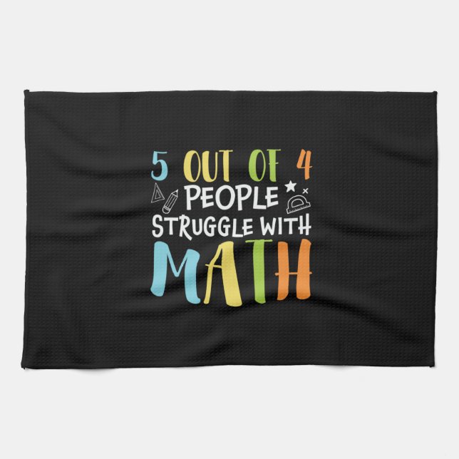 Math Teacher Struggle With Math Tea Towel (Horizontal)