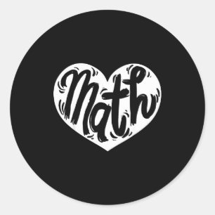 Math Teacher Student Love Valentine's Day Classic Round Sticker