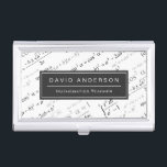 Math Teacher Stylish Mathematics Equations Pattern Business Card Holder<br><div class="desc">Math Teacher Stylish Mathematics Equations Pattern - Stylish and Unique Business Card Holder. All text style,  colours,  sizes can be modified to fit your needs. If you need any customisation,  please contact me.</div>
