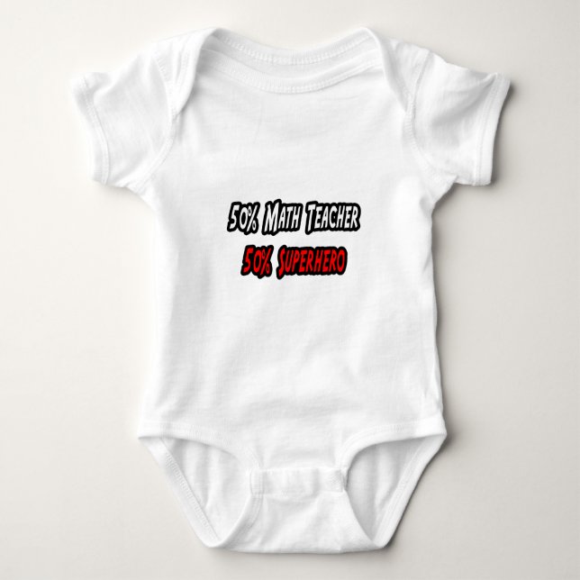 Math Teacher / Superhero Baby Bodysuit (Front)