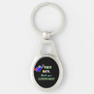 Math Teacher, Superhero Key Ring
