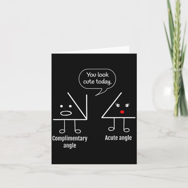 Math Teacher Tee - Complimentary Acute Angle  Card (Front)