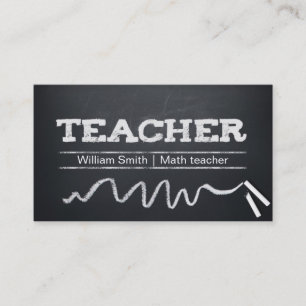 Math Teacher Tutor chalkboard Business Card