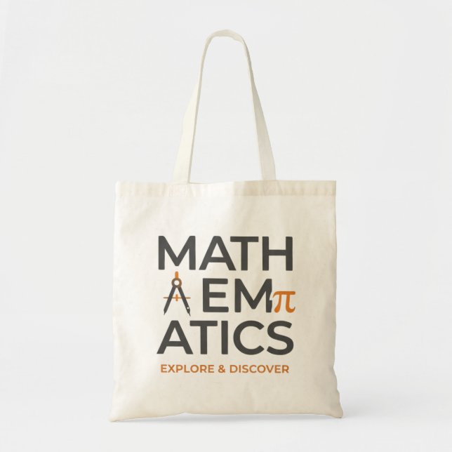 Math Teacher Typography Design Tote Bag (Front)