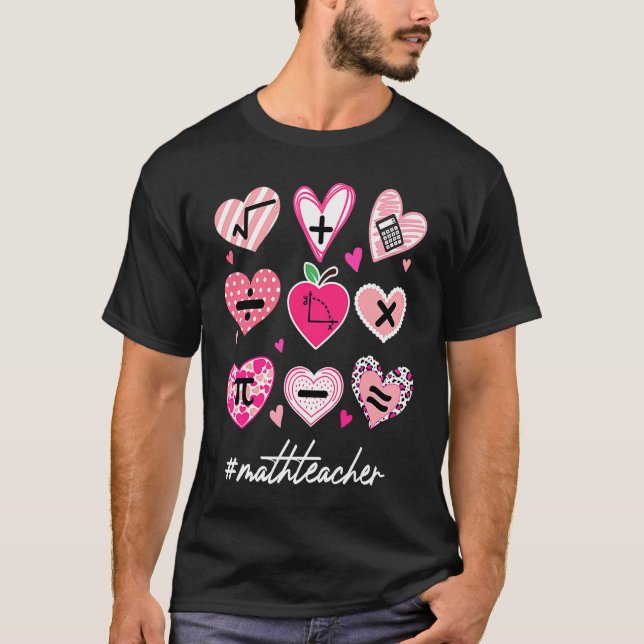 Math Teacher Valentine'S Day Pi Math T-Shirt (Front)