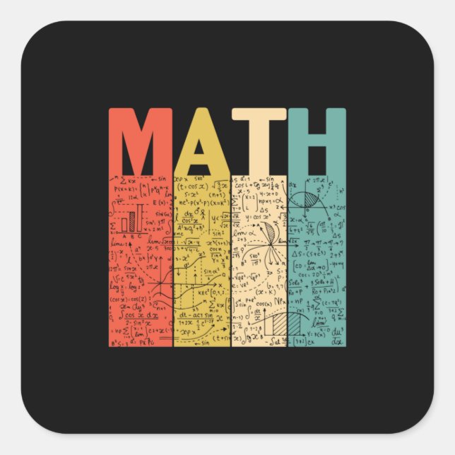Math Teacher Vintage Math Definition Square Sticker (Front)