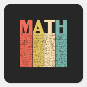 Math Teacher Vintage Math Definition Square Sticker