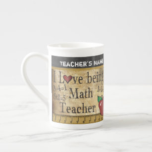 Math Teacher Vintage Unique Style 👩‍🏫 Bone China Mug
