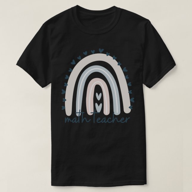 Math Teacher with Rainbow Design  T-Shirt (Design Front)