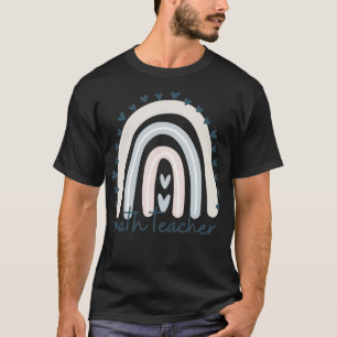 Math Teacher with Rainbow Design T-Shirt