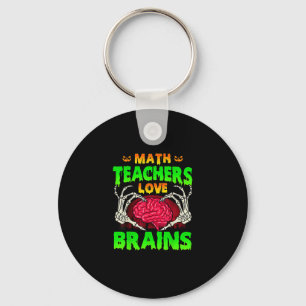Math Teachers Brains Skeleton Hand Heart Halloween Key Ring