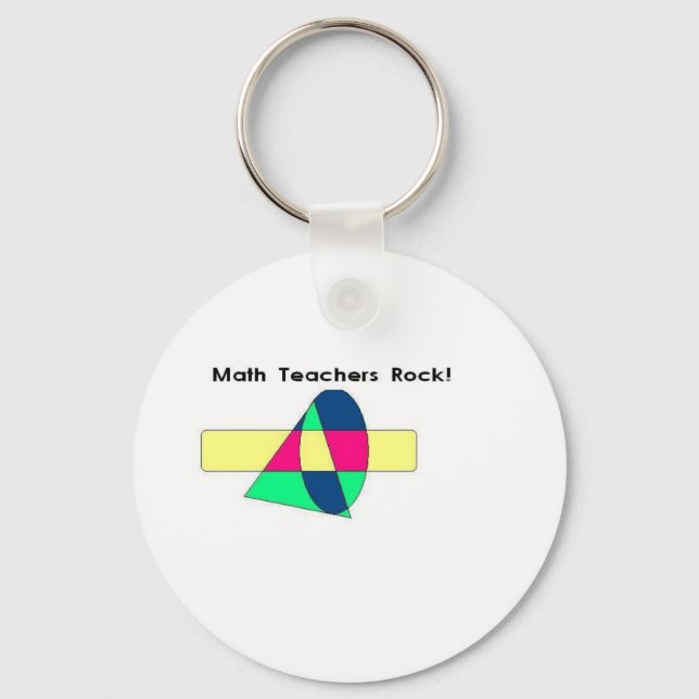 Math Teachers Rock! Key Ring (Front)