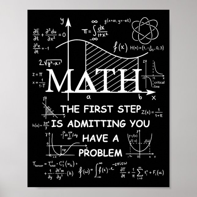 Math the first step is admitting have a problem poster (Front)