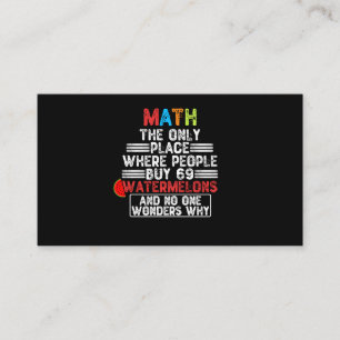 Math The Only Place Where People Buy - Funny Math Business Card