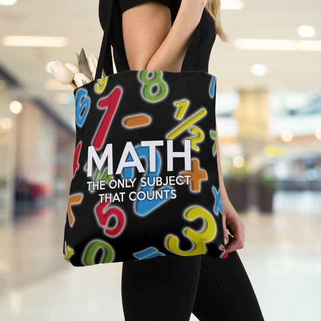 Math The Only Subject That Counts Fun Quote Tote Bag (Math The Only Subject That Counts Fun Quote Tote Bag)