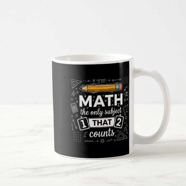 Math The Only Subject That Counts Funny Math Teach Coffee Mug (Right)