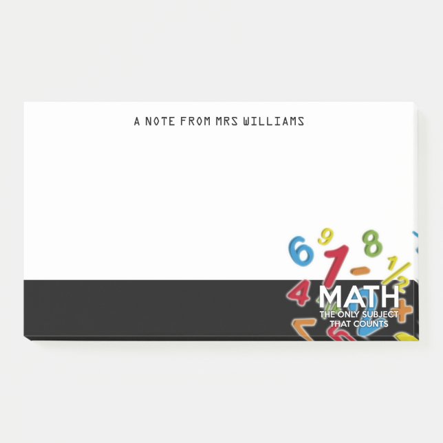 Math The Only Subject That Counts Post-it Notes (Front)
