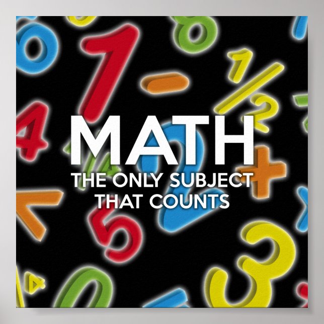 Math. The only subject that counts Poster (Front)