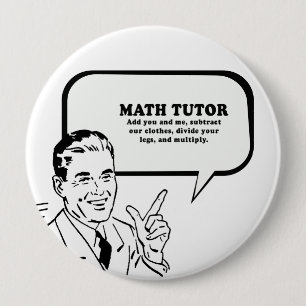 MATH TUTOR 10 CM ROUND BADGE