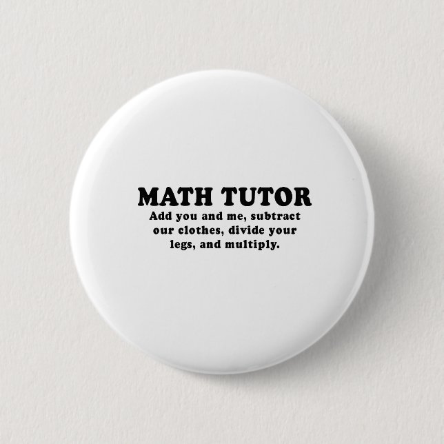 MATH TUTOR 6 CM ROUND BADGE (Front)