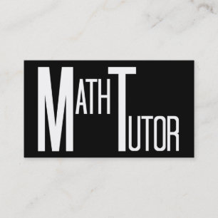 Math Tutor Black and White Business Card