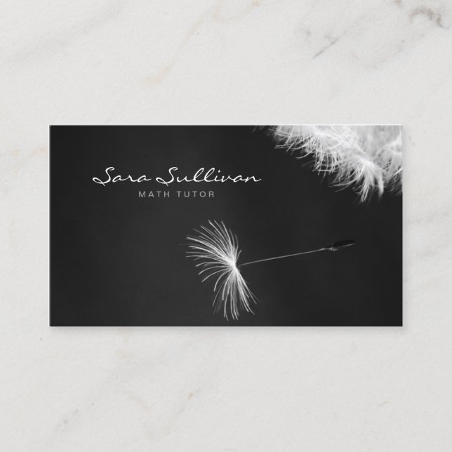 Math Tutor Business Card Dandelion Closeup (Front)