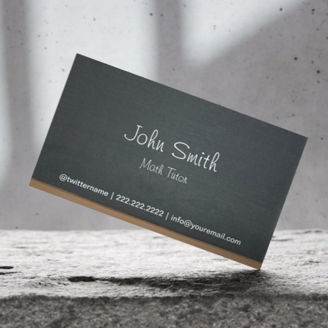 Math Tutor Chalkboard Professional Business Card (Creator Uploaded)