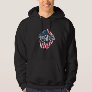 Math Tutor Us Flag School Educator Teacher Math T Hoodie