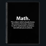 Math Typography Funny Math  Notebook<br><div class="desc">Math Typography Funny Math Notebook designed by Nisha Prabhu. Get your 'math' together with this Math Typography Funny Notebook! Whether you're solving equations or jotting down ideas, this notebook adds a touch of humour to your daily routine. With its clever design, you'll be sure to stand out in the classroom...</div>