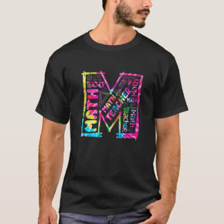 Math Typography Mathematics Math Teacher Tie Dye T-Shirt