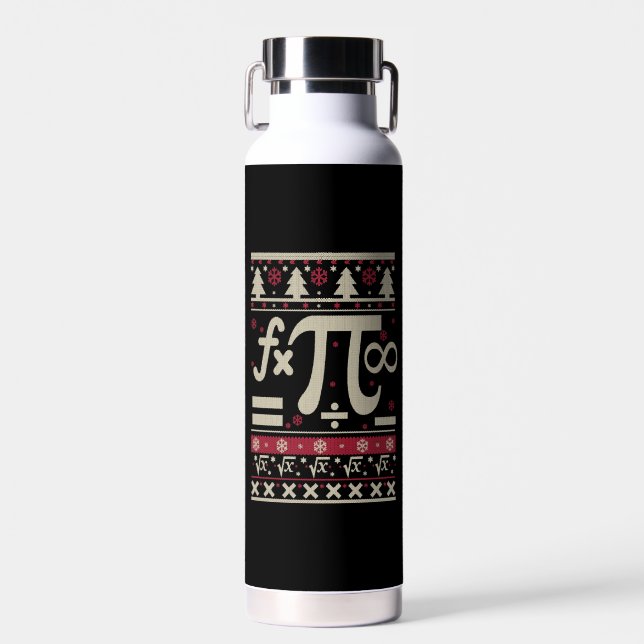 Math Ugly Christmas Water Bottle (Front)