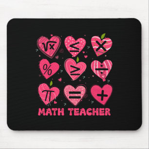 Math Valentine Day Teacher Math Symboles Arithmeti Mouse Pad
